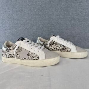 Vintage Havana Woman’s Sz 7 Metallic/silver Snake Skin Star Sneakers Alessandra